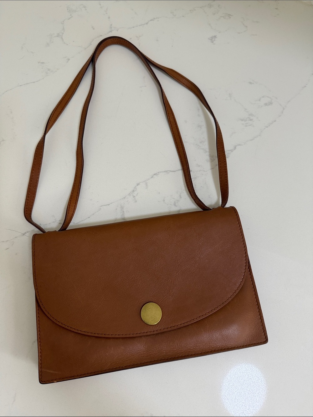 Madewell | Classic Brown Leather Shoulder and Crossbody Bag